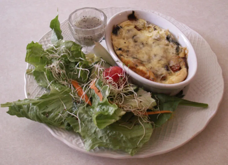 Quiche and Mandarin Salad